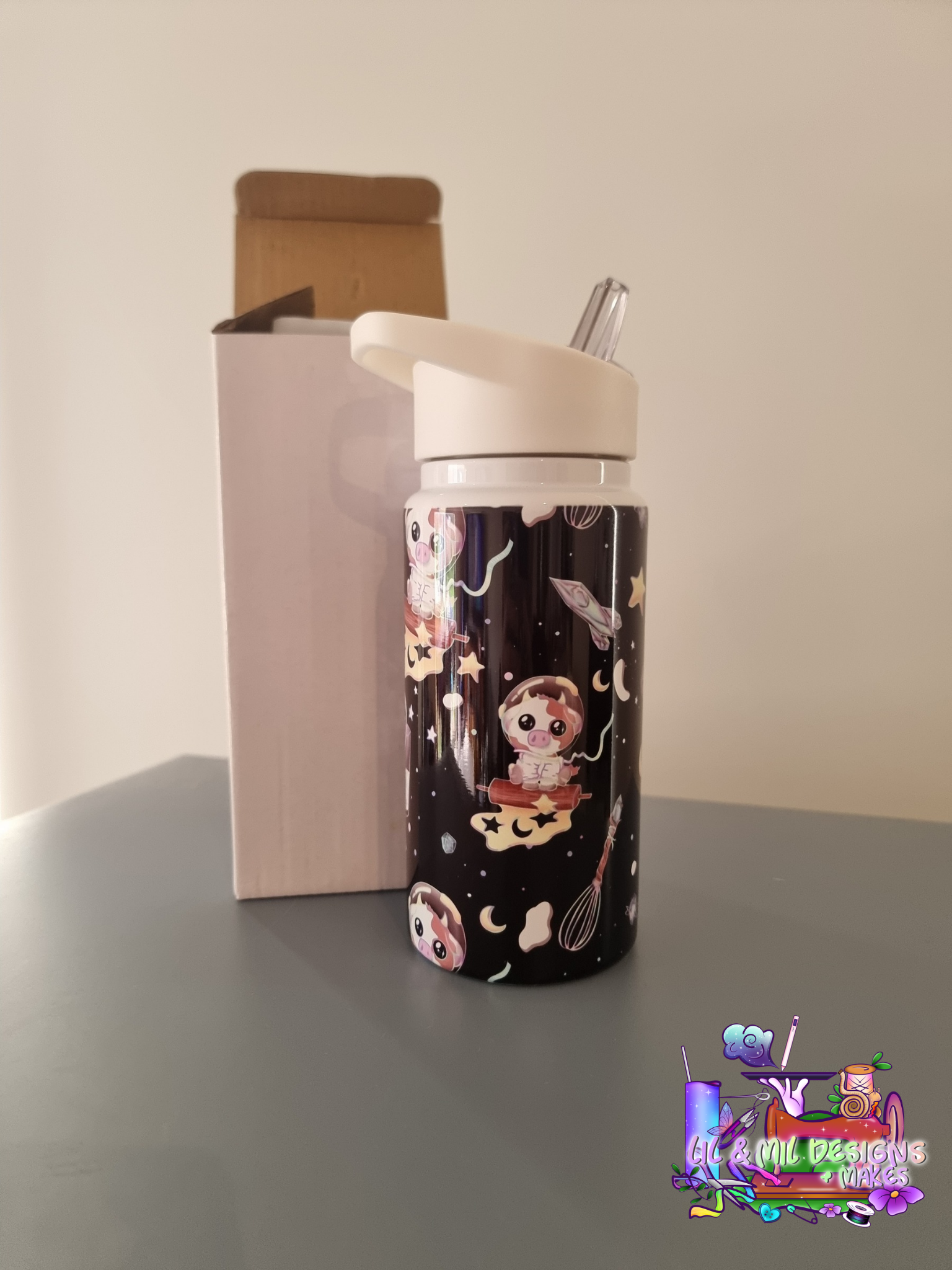 Sublimination Kids Bottle 14oz Handdrawn Artwork