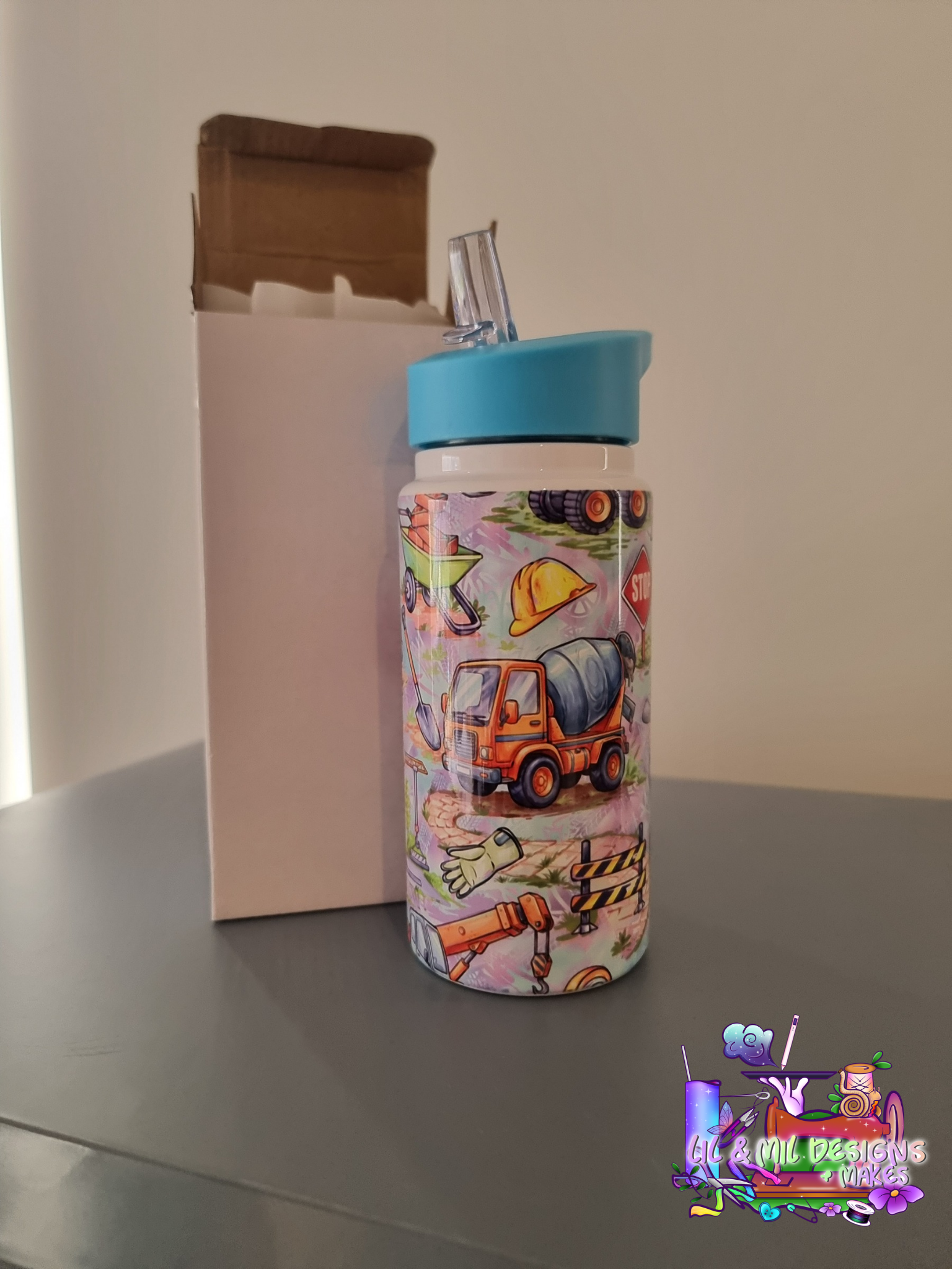 Sublimination Kids Bottle 14oz Handdrawn Artwork