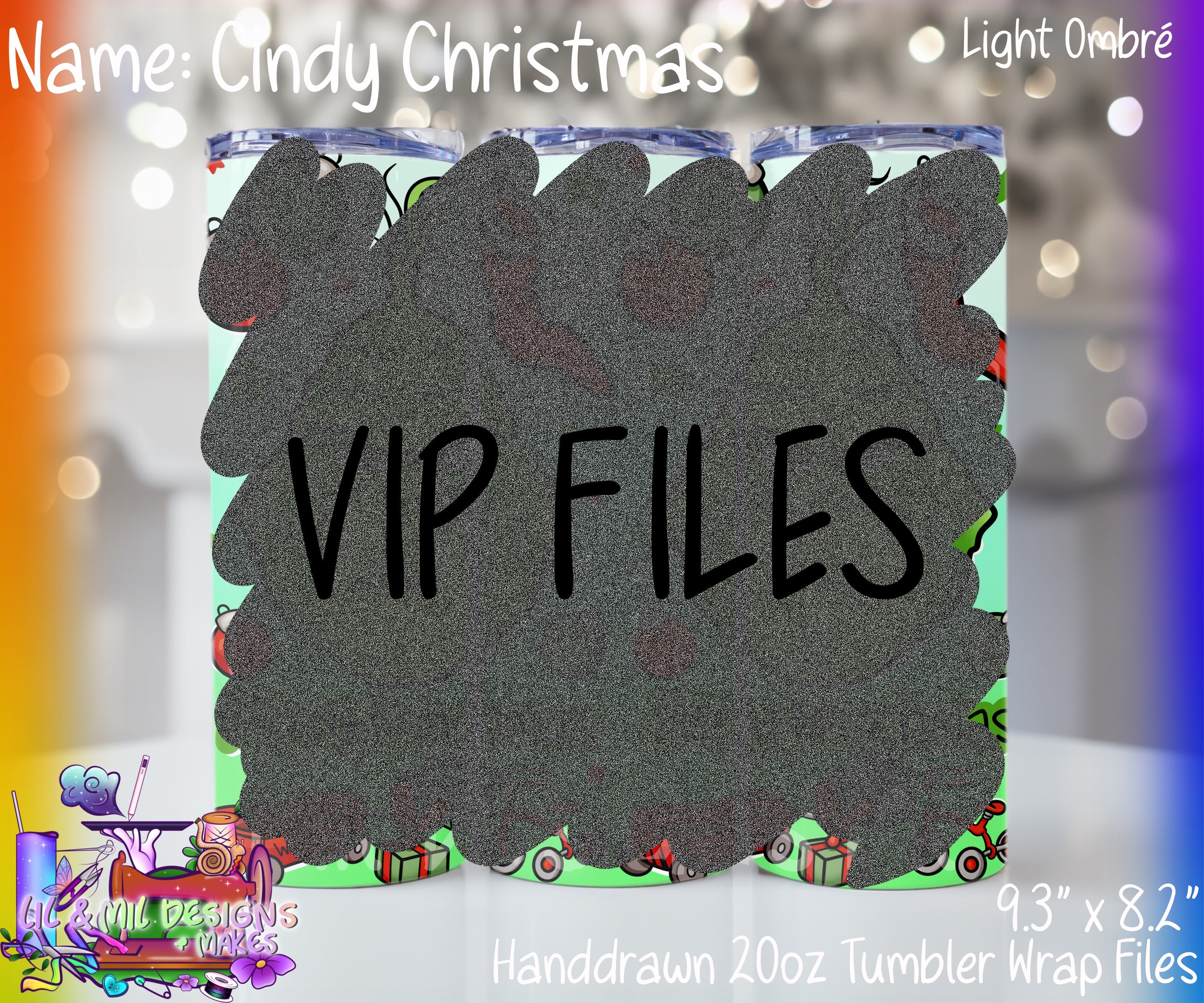 Handdrawn Cup Wrap (Cindy Christmas) 20oz