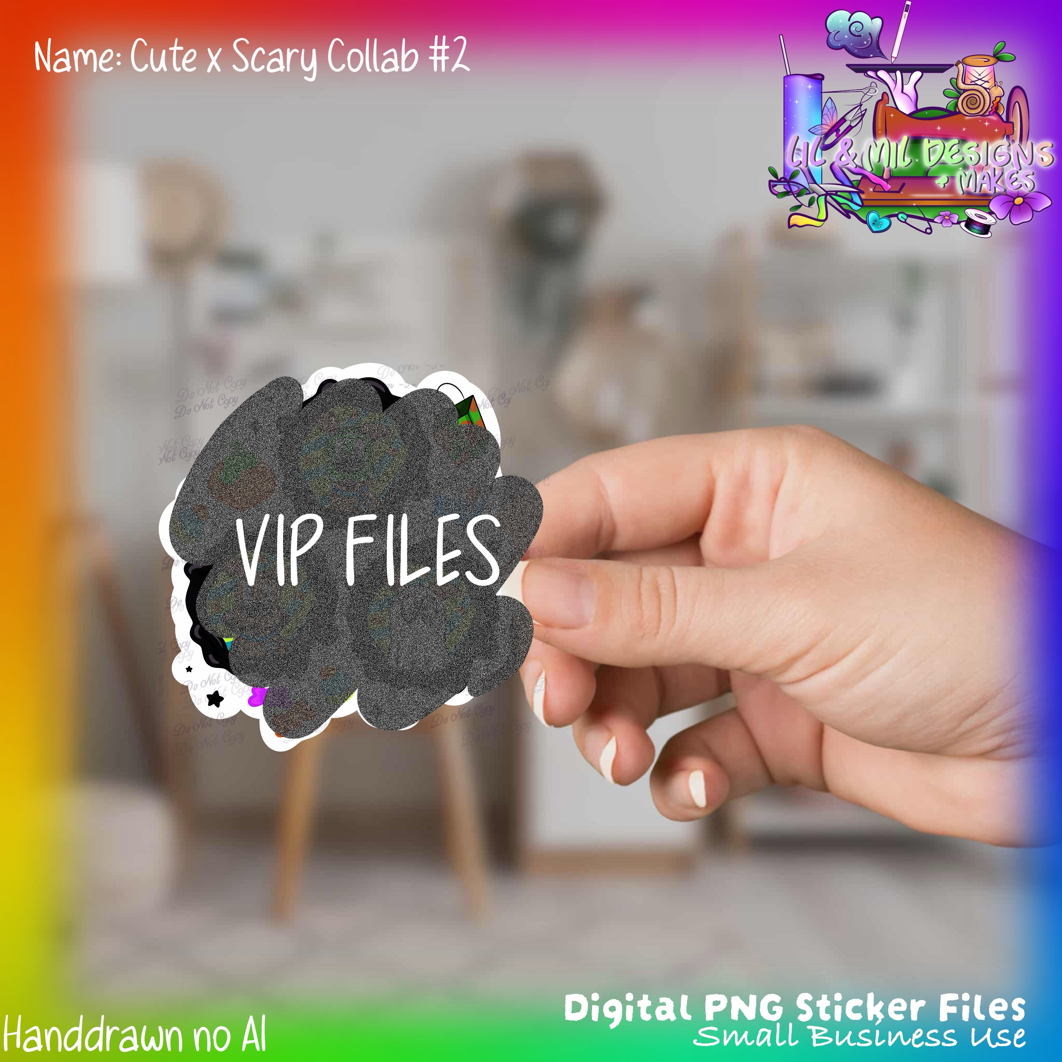 VIP Sticker PNG File 1-4 (Cute X Scary Halloween Collab)