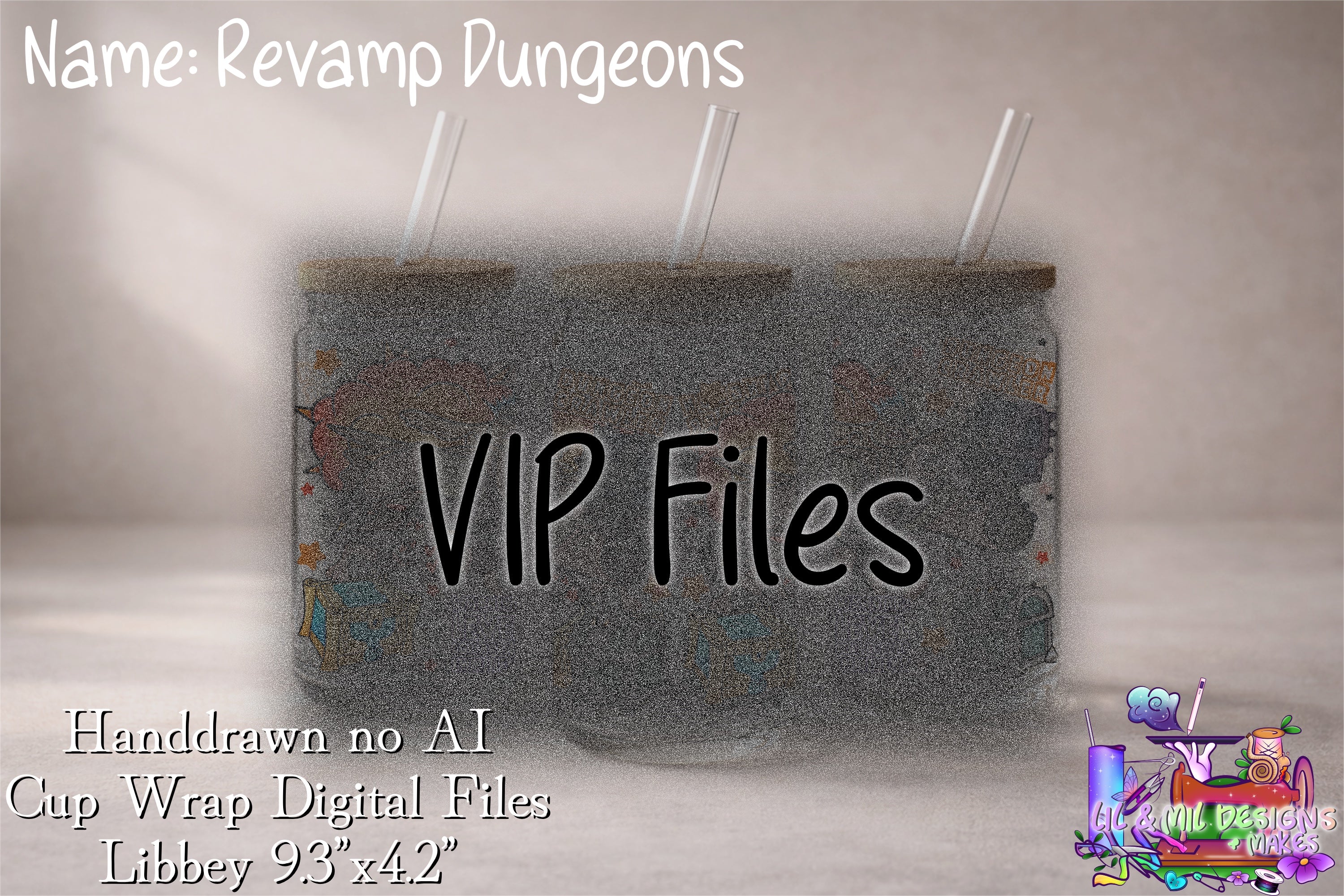 Handdrawn Cup Wrap (Revamp Dungeon) 16oz