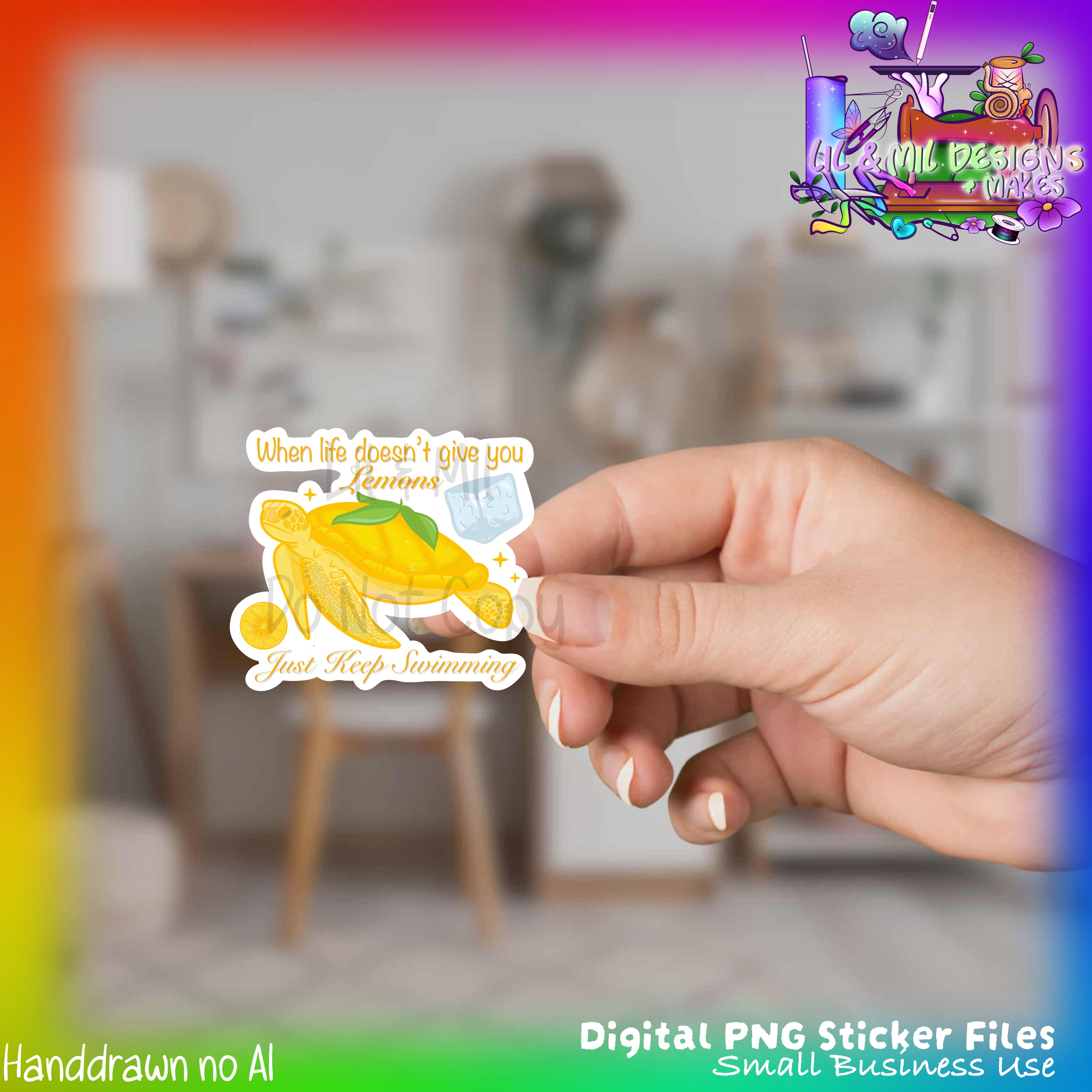 Sticker PNG File (Animal/ Positivity)