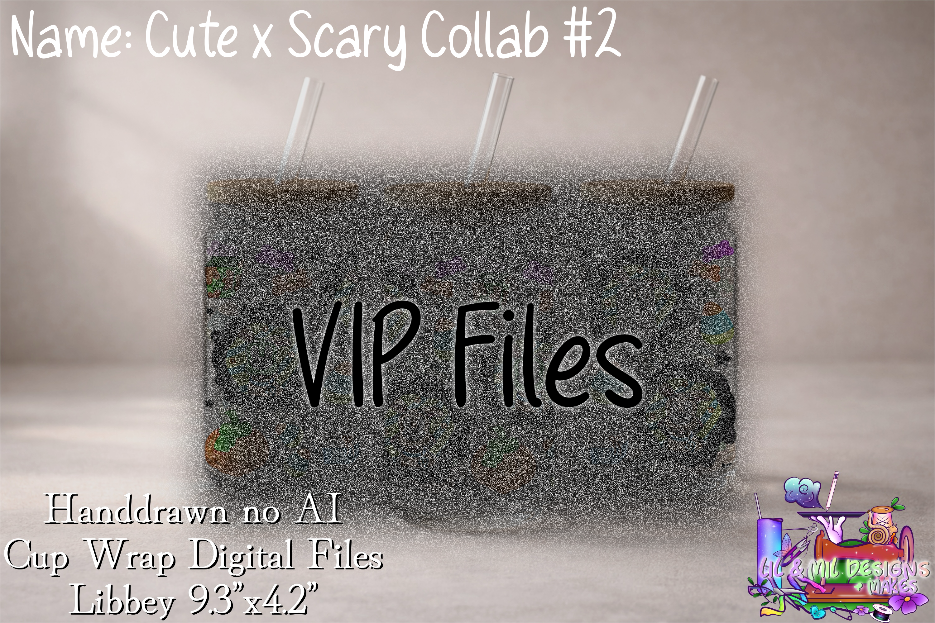 VIP Handdrawn Cup Wrap (Cute x Spooky Collab #2)