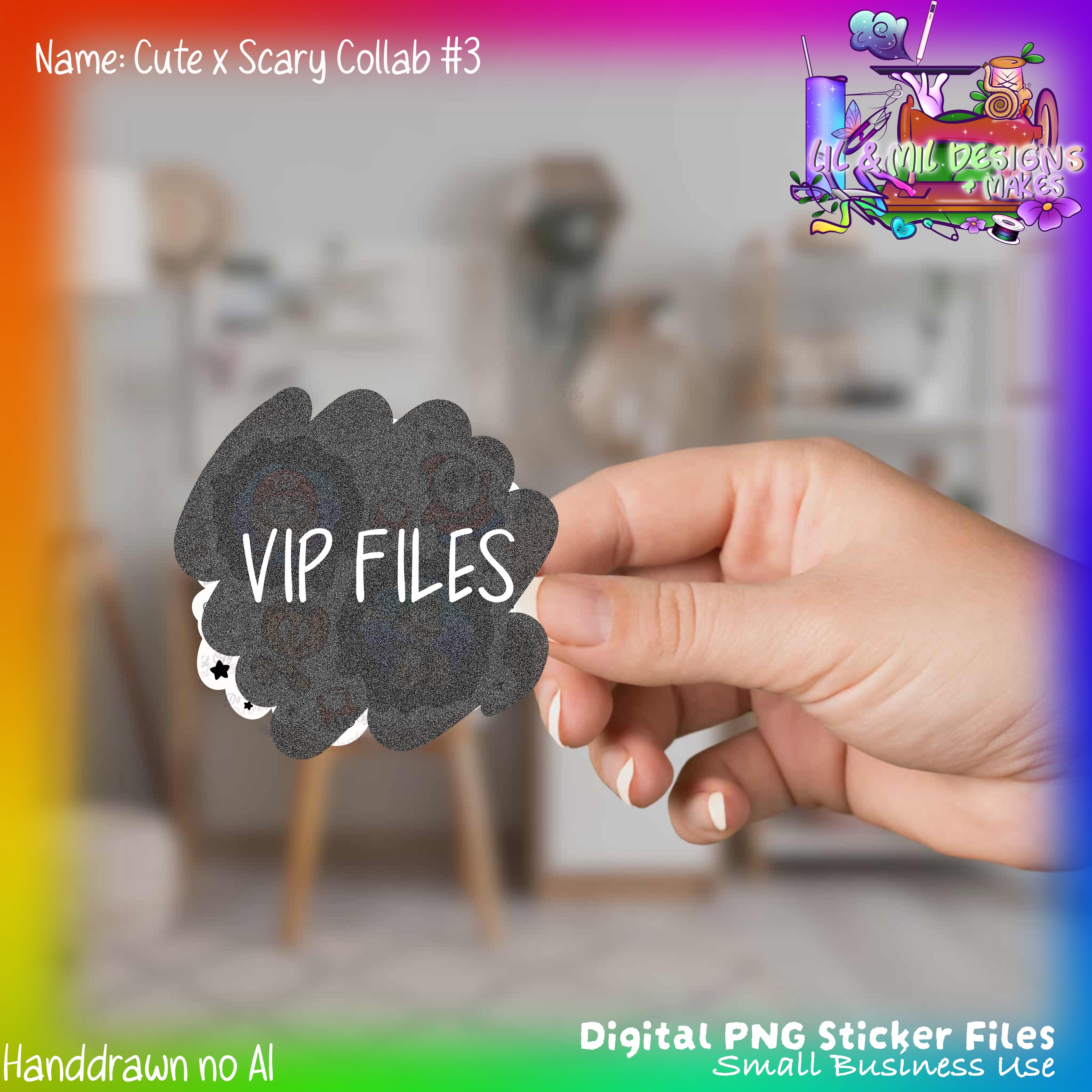VIP Sticker PNG File 1-4 (Cute X Scary Halloween Collab)