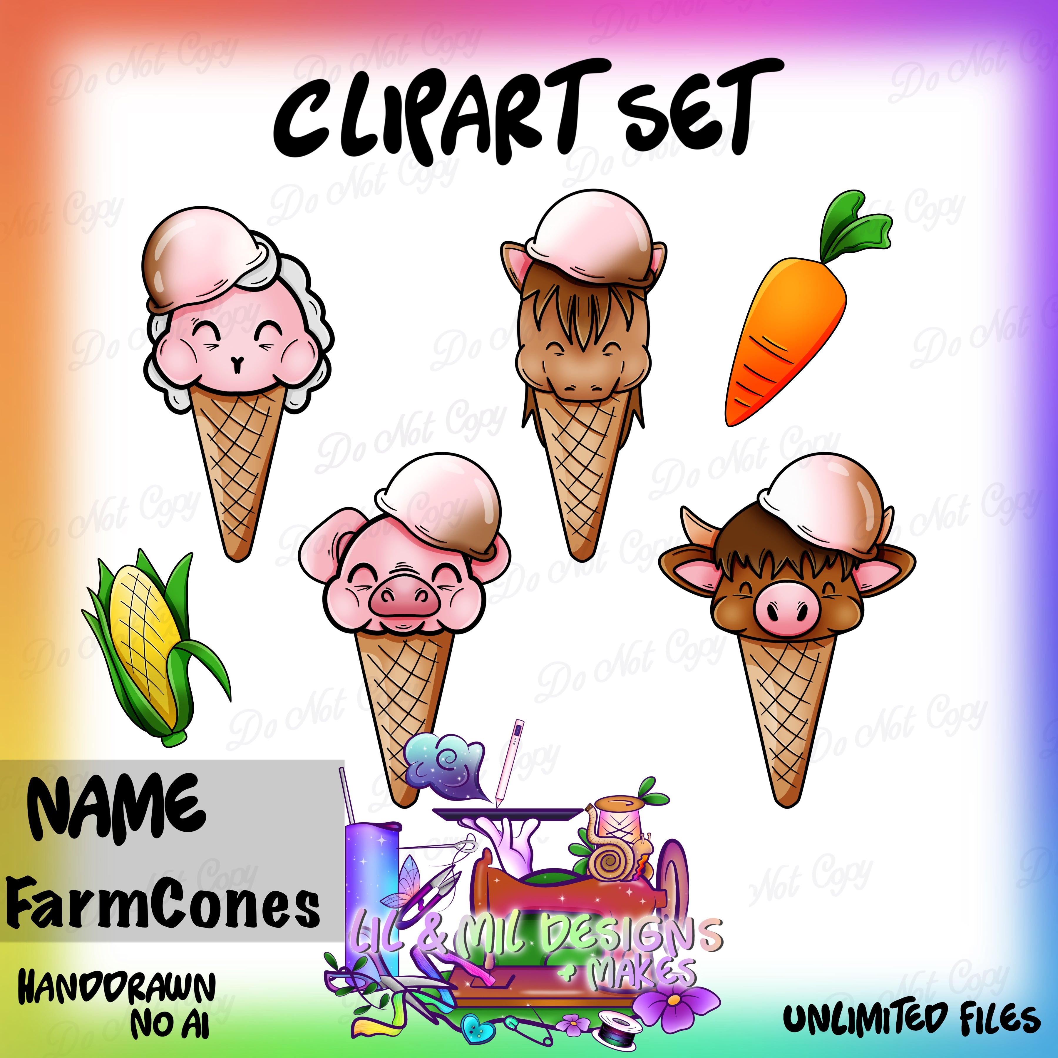 Farm Cones (Clipart Set)