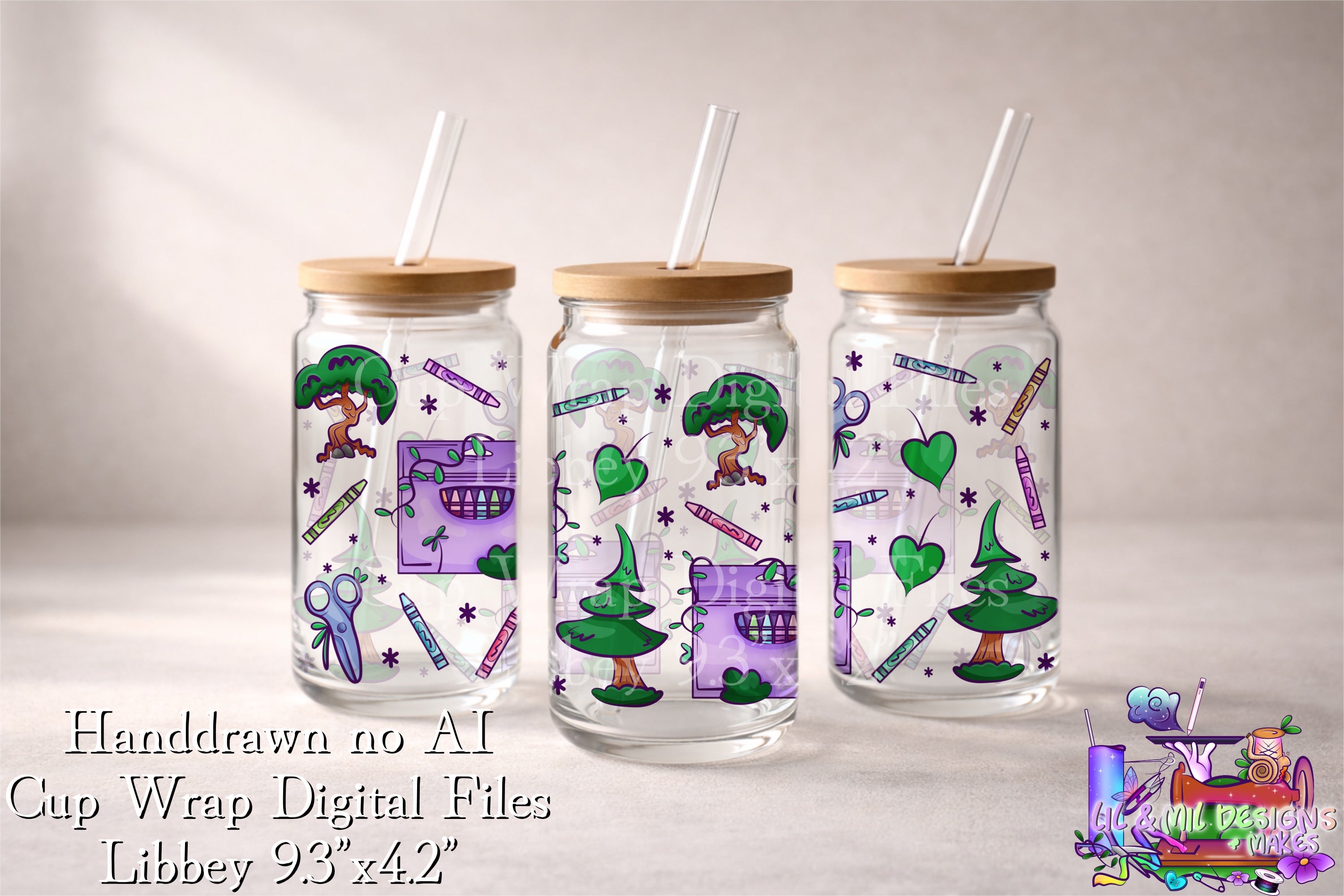 Handdrawn Cup Wrap (Enchanted School)