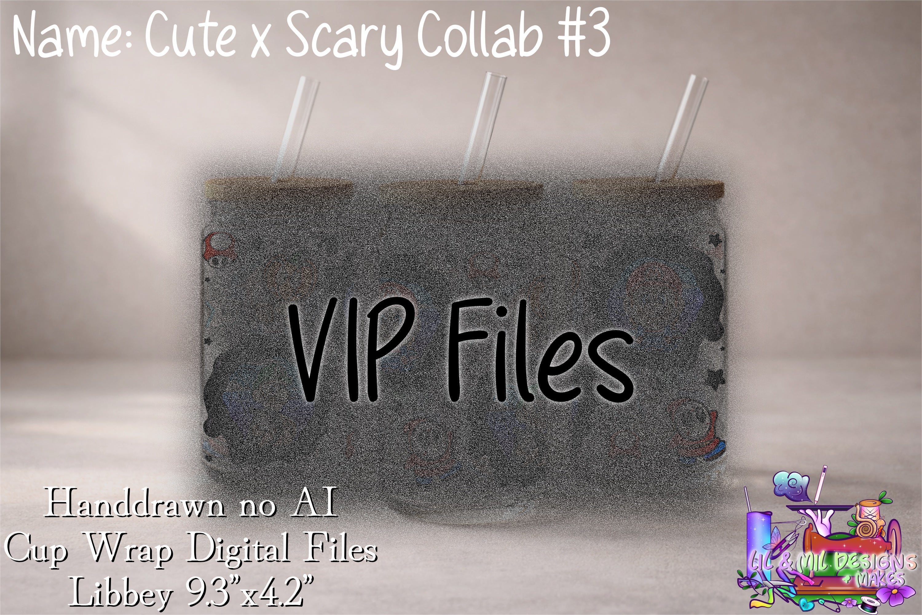 VIP Handdrawn Cup Wrap (Cute x Spooky Collab #3)