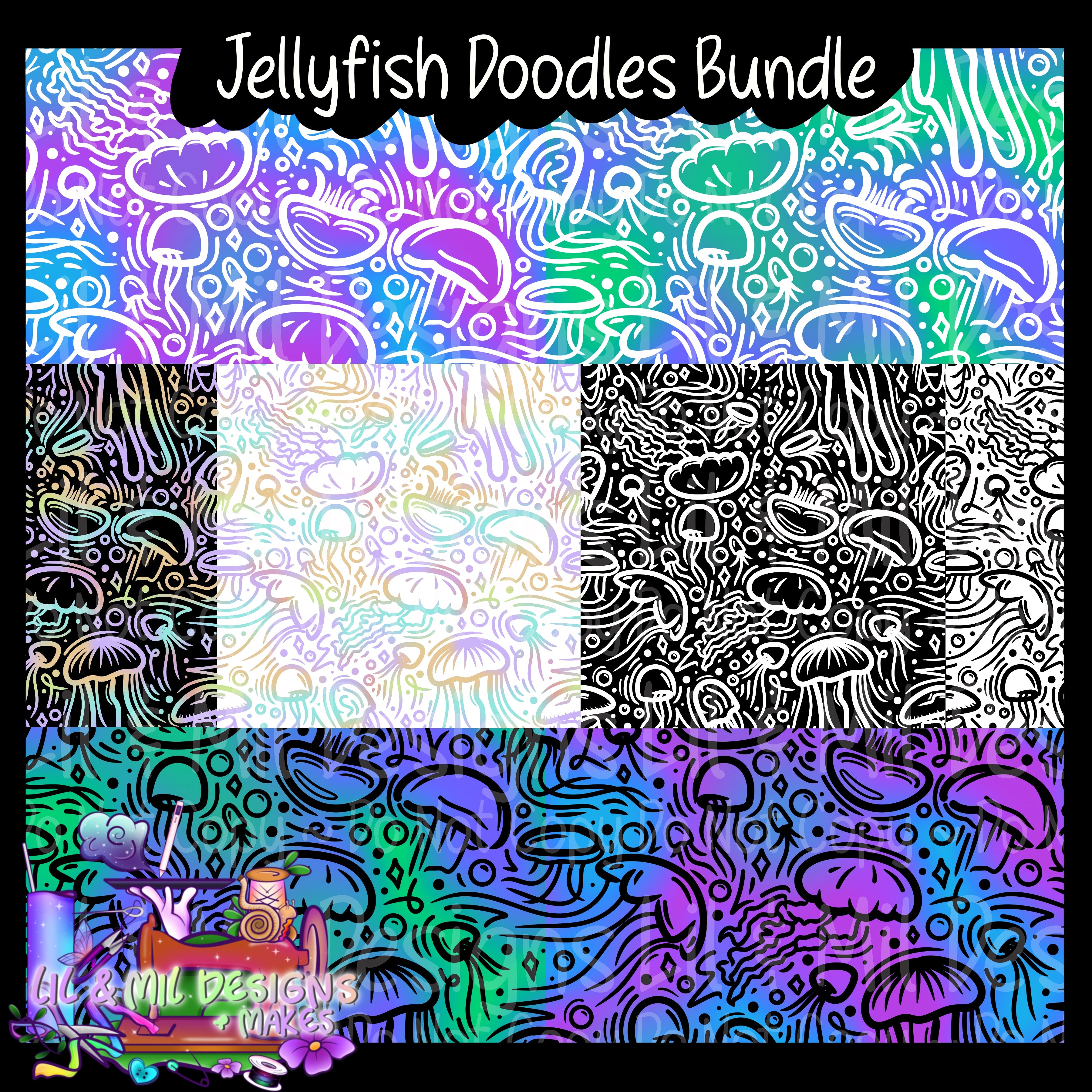 Juicy Summer - Jellyfish Doodle BUNDLE (Limited to 10)
