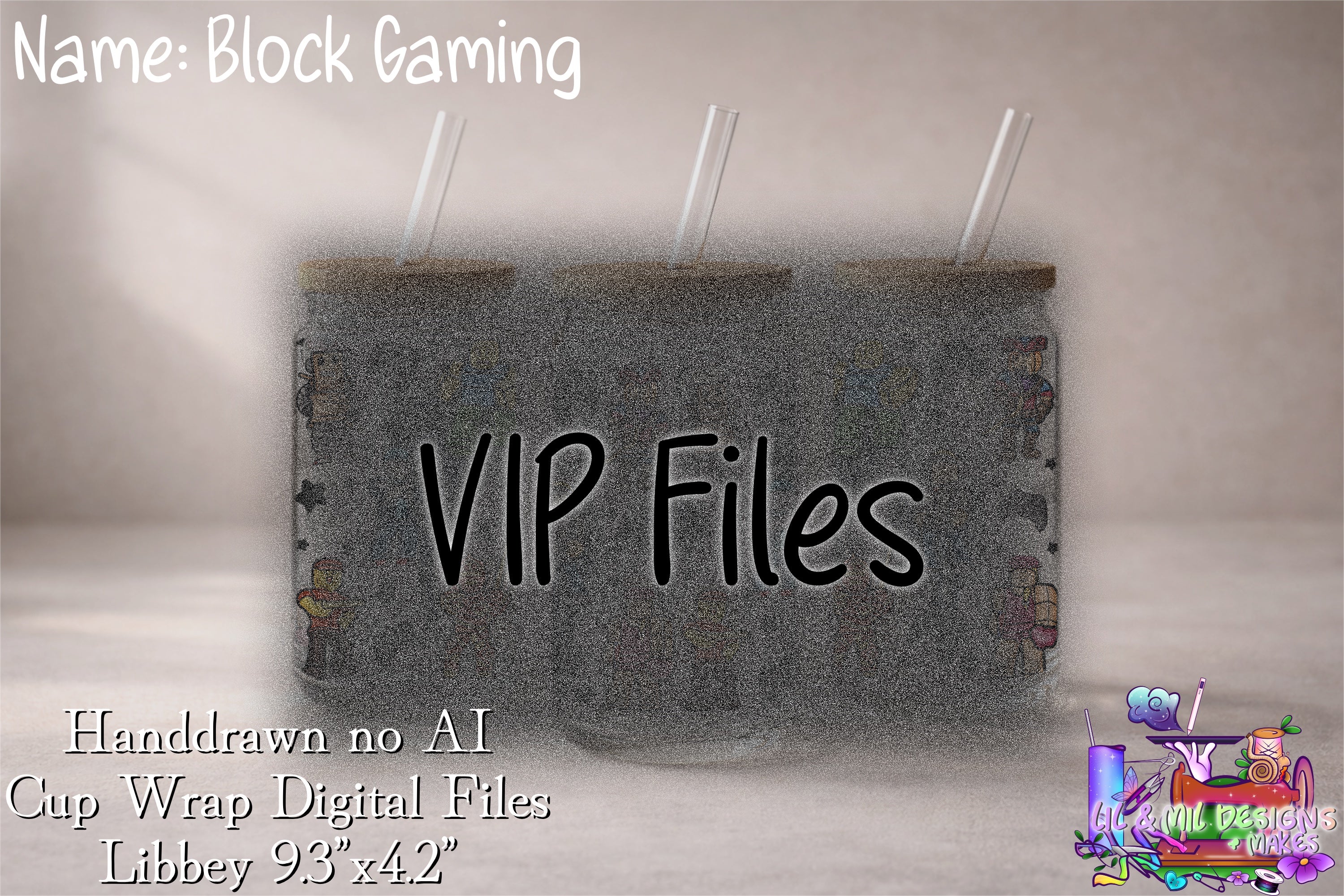 VIP Handdrawn Cup Wrap (Block Gaming)