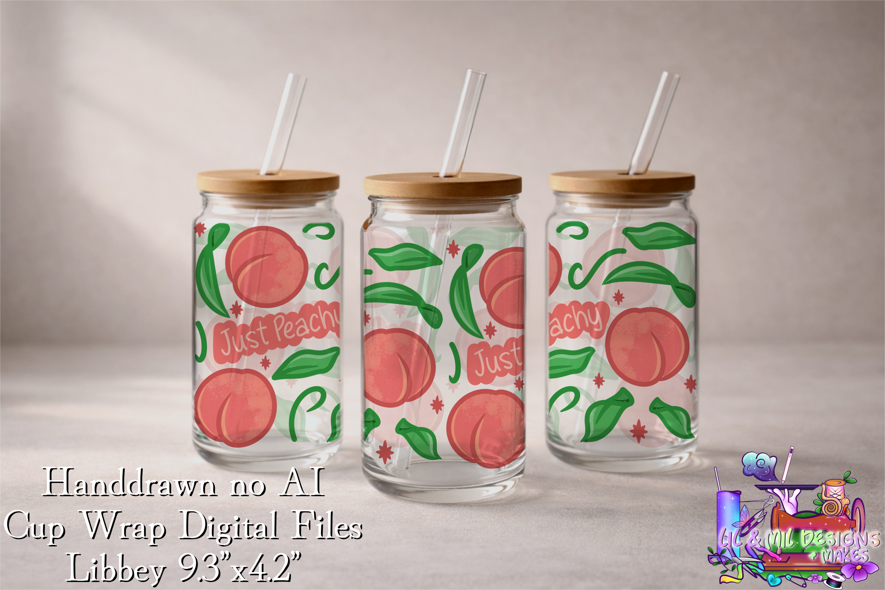 Handdrawn Cup Wrap (Peach)