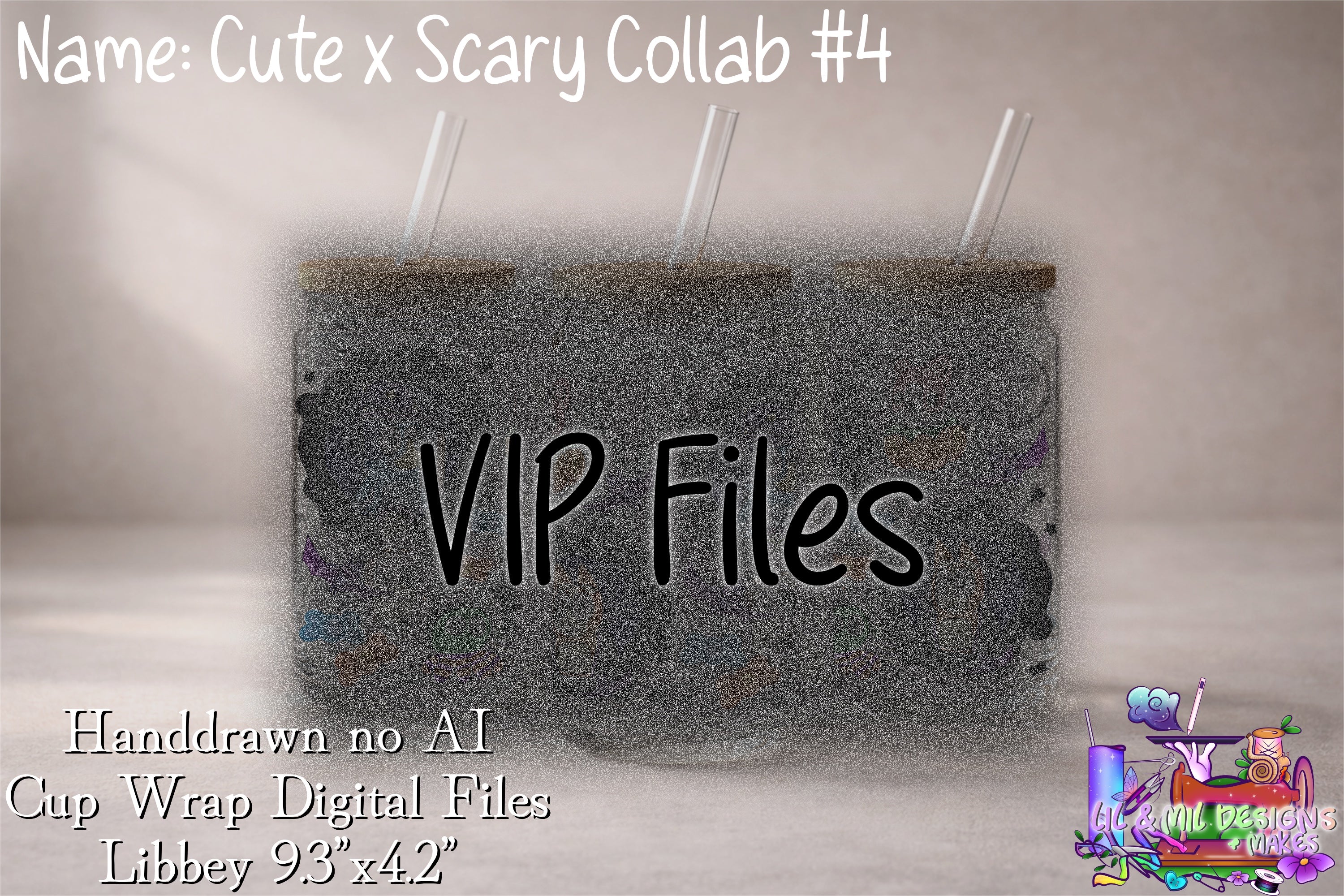 VIP Handdrawn Cup Wrap (Cute x Spooky Collab #4)