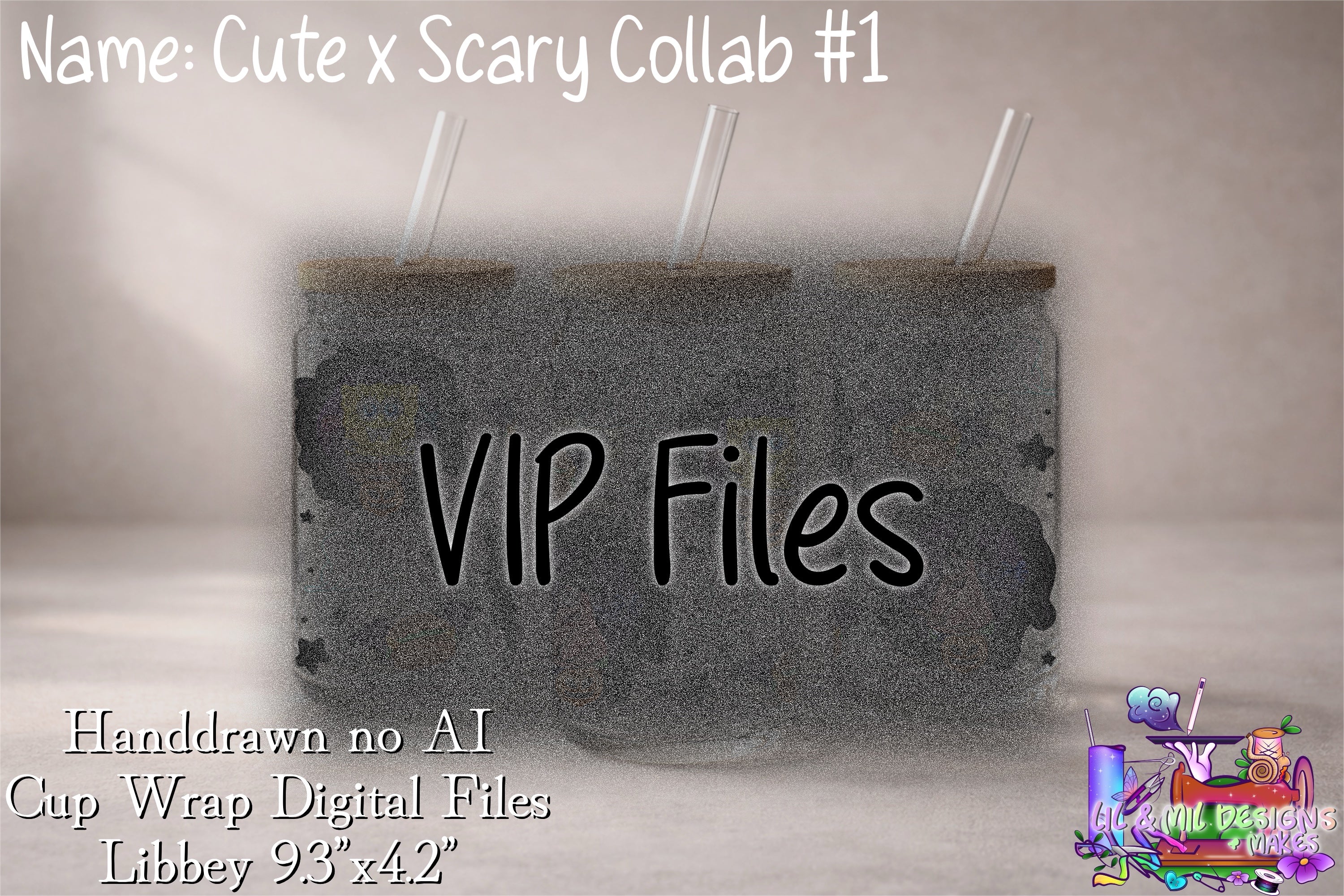 VIP Handdrawn Cup Wrap (Cute x Spooky Collab #1)