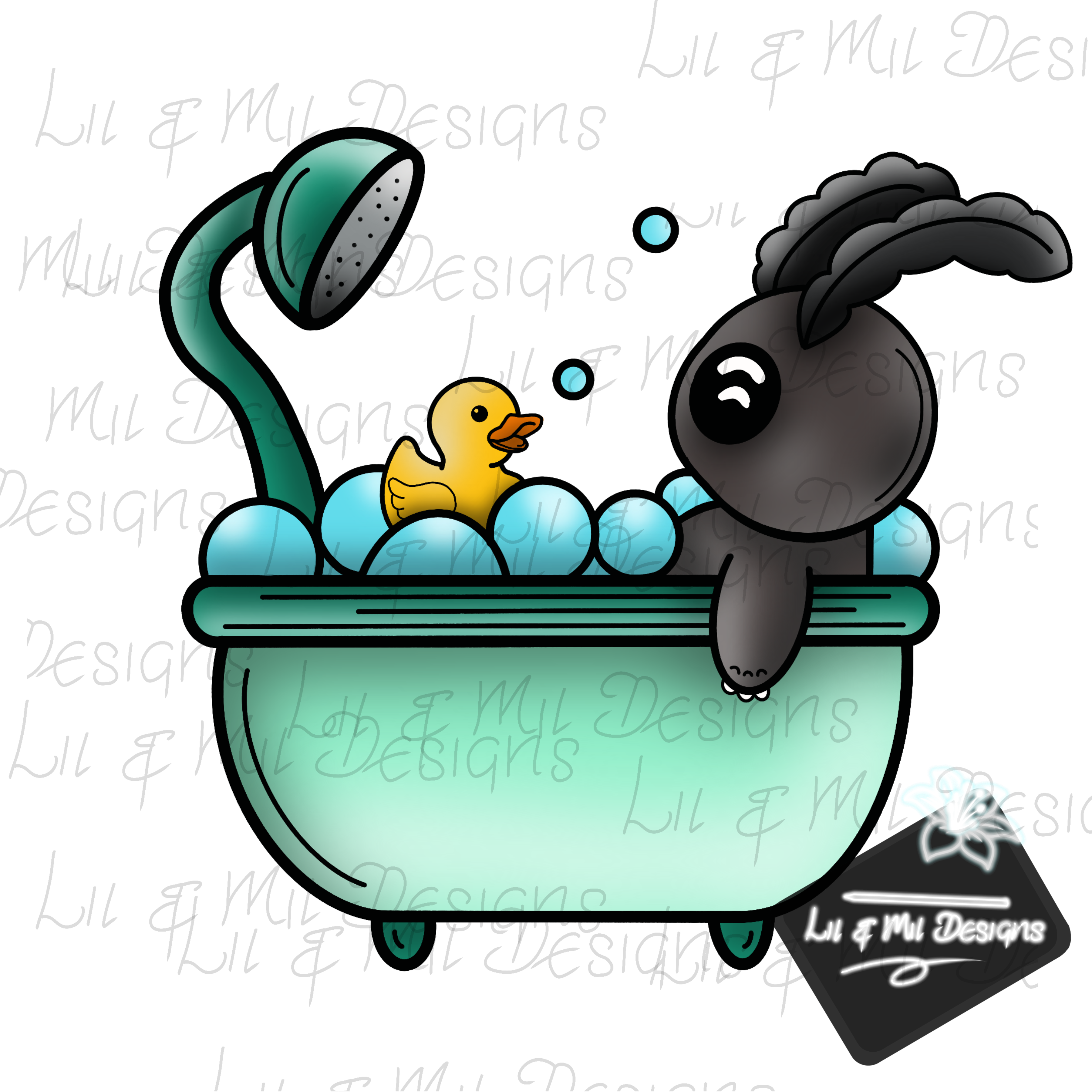 Hextober Cryptids. Splish Splash Mothman Bath