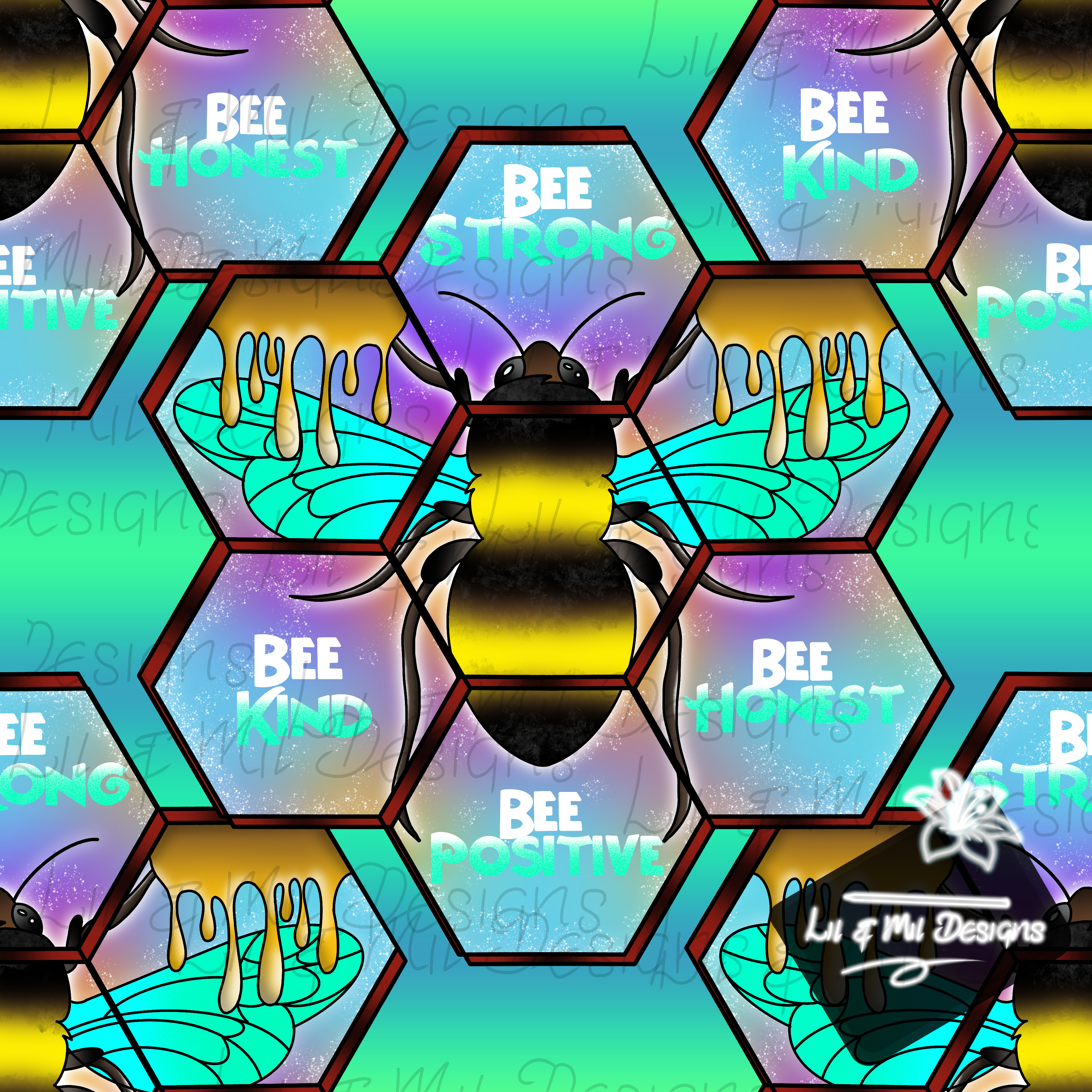 Hextober Honeycomb Bee Strong