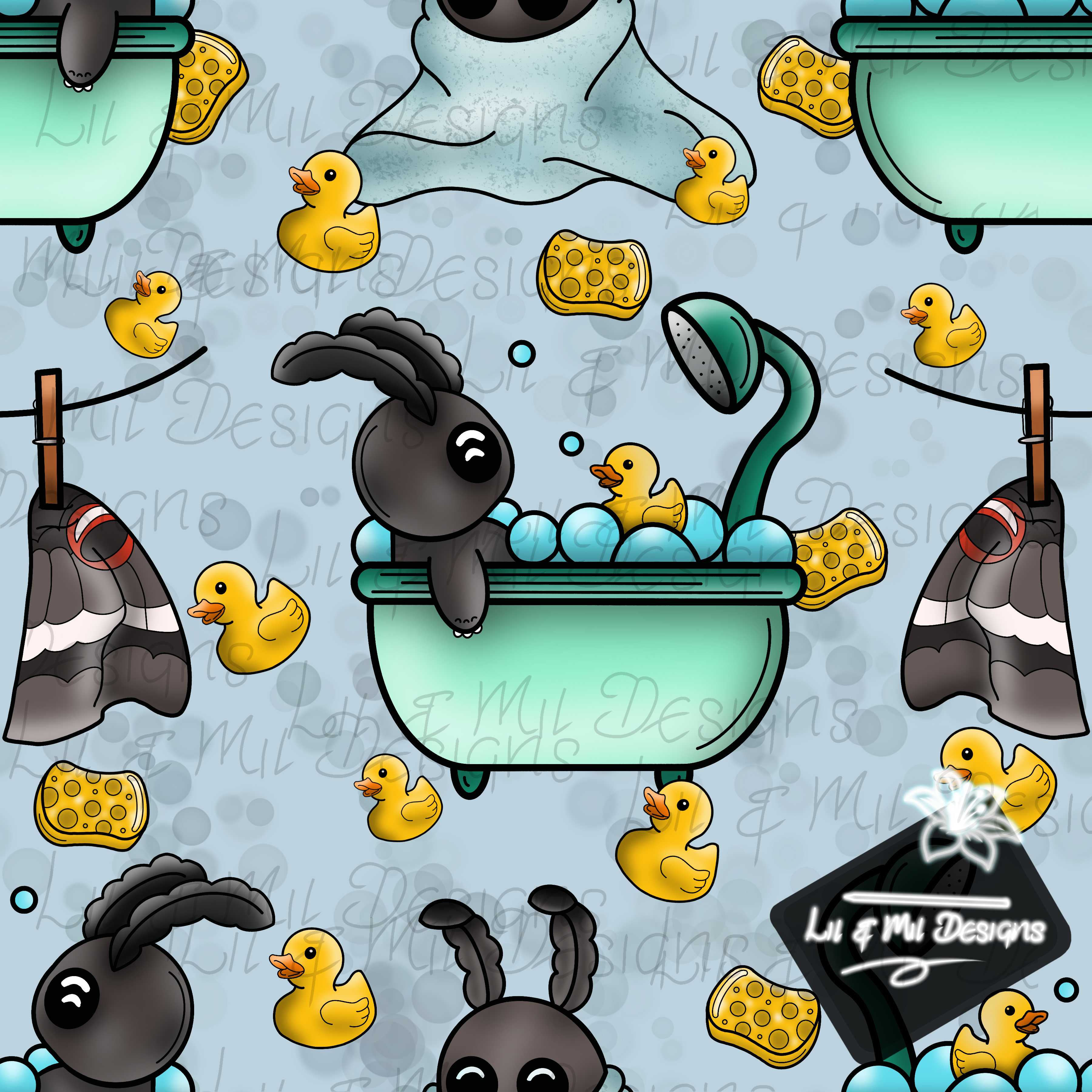 Hextober Cryptids. Splish Splash Mothman Bath