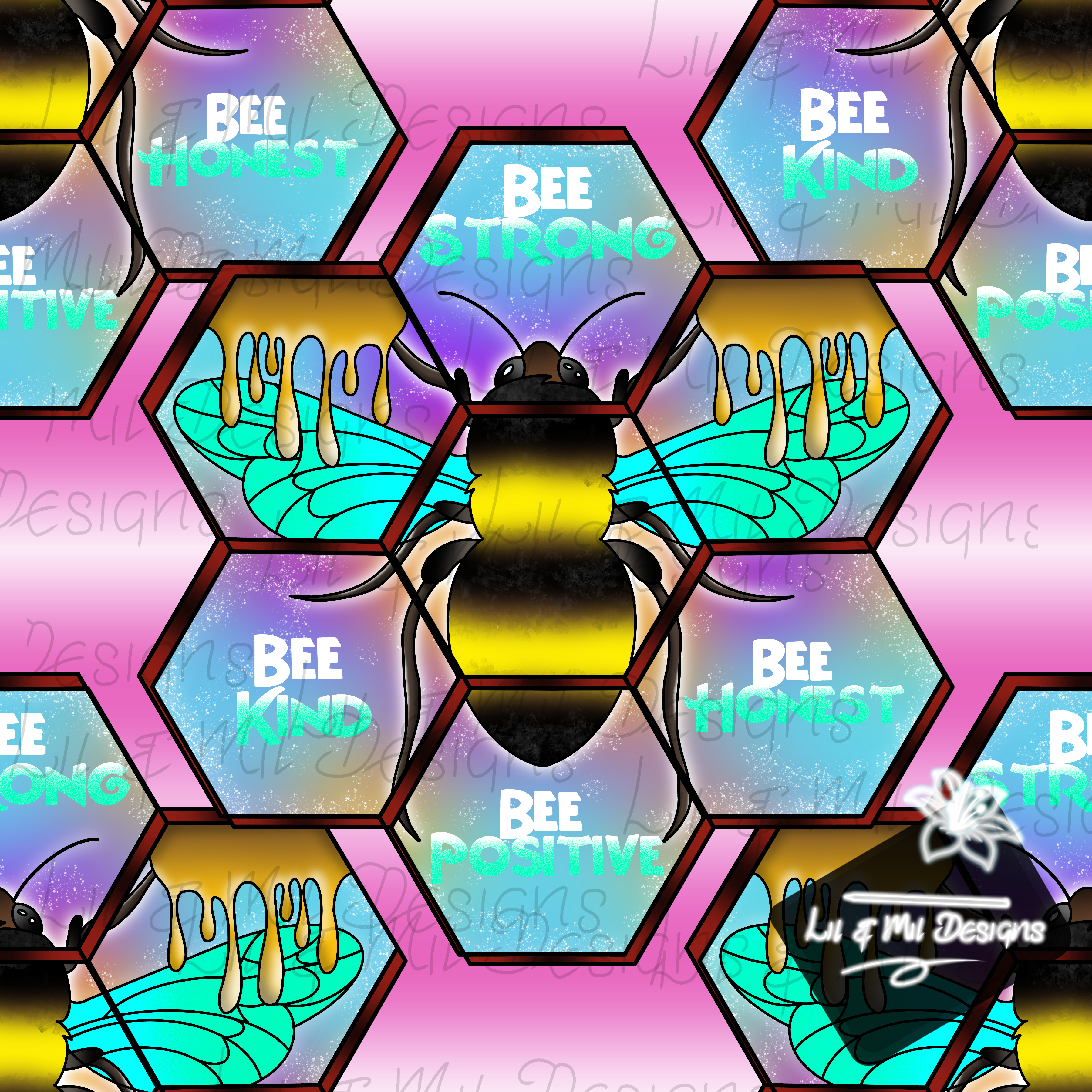 Hextober Honeycomb Bee Strong