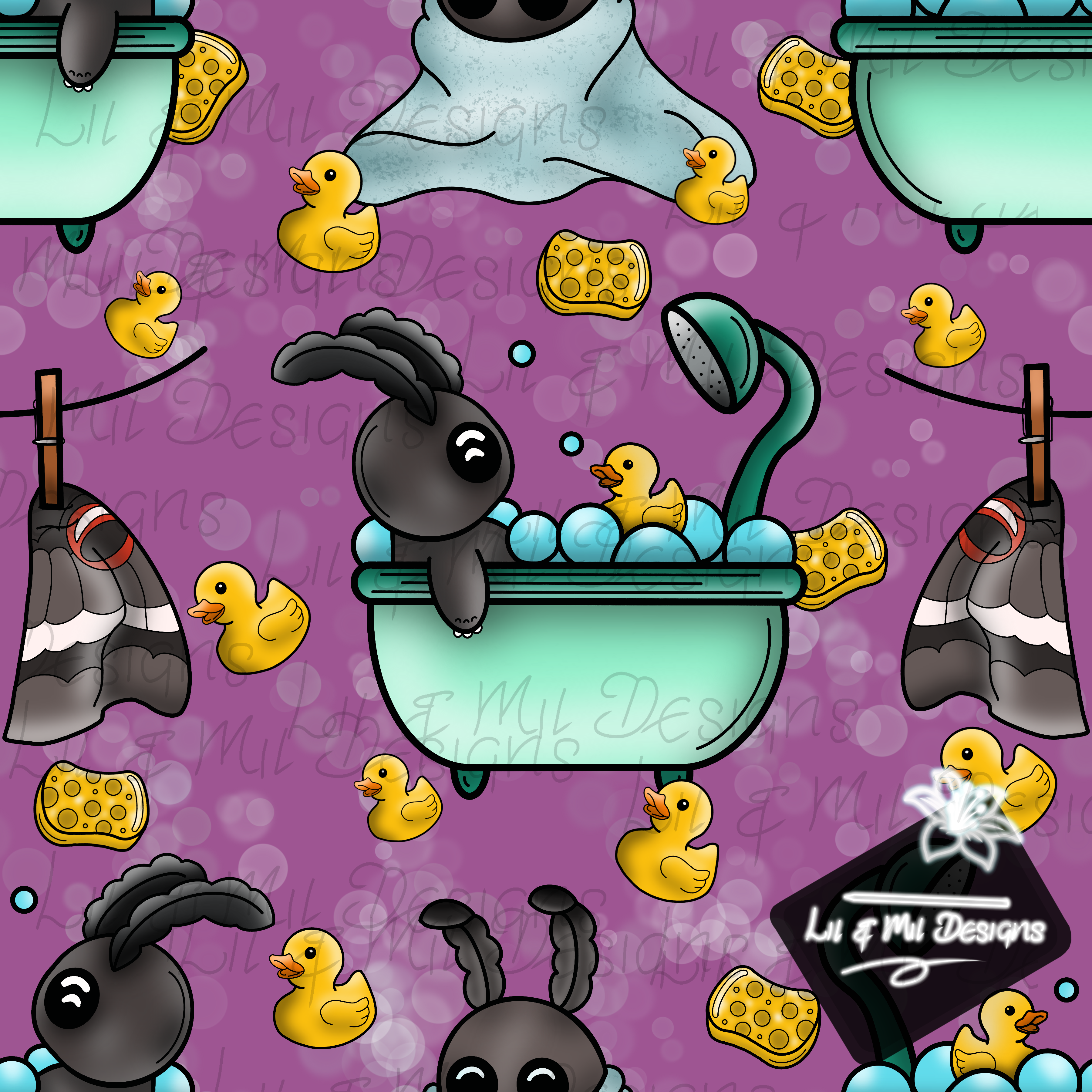Hextober Cryptids. Splish Splash Mothman Bath